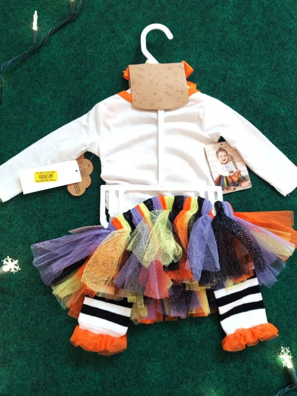 Adorable! 4pc Baby Girl Halloween LITTLE MISS TRICK OR TREAT costume 3 mos NWT